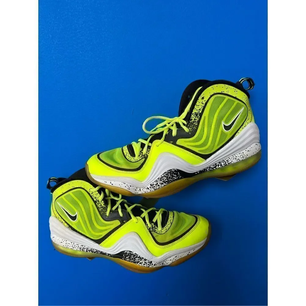 Nike Air Penny 5 V Mens Highlighter Volt Yellow Black White 628568-701 Size 12